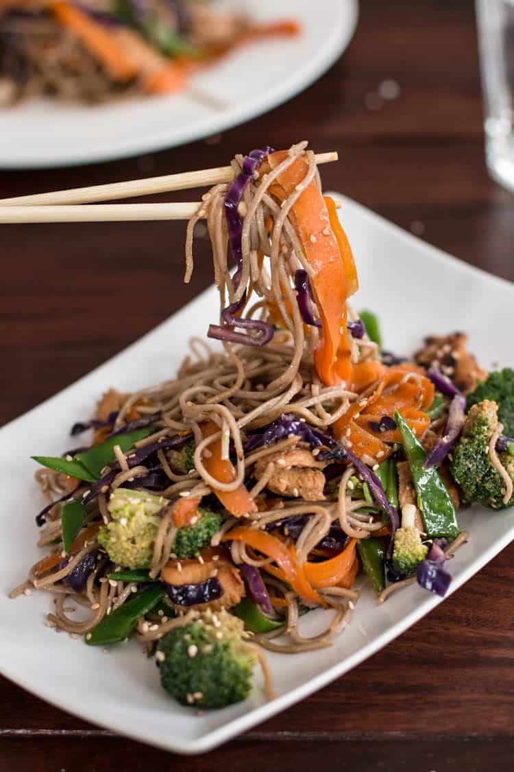 Soba Noodles with Honey Soy Chicken Savory Nothings