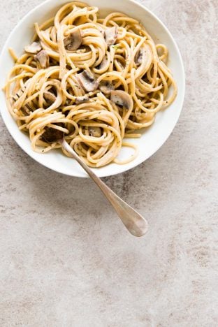 One Pot Garlic Butter Parmesan Mushroom Pasta Savory Nothings