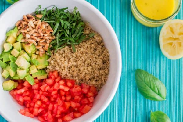 Quinoa Salad with Tomato and Avocado - Savory Nothings