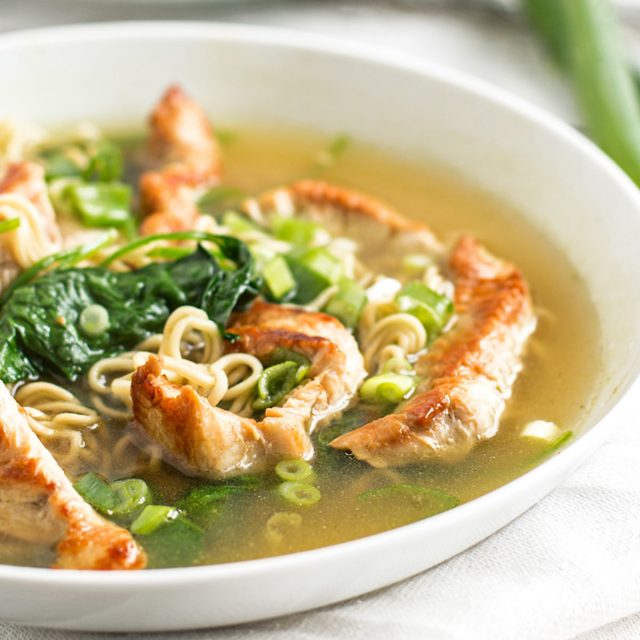 Healthy Turkey Ramen Bowls with Spinach - Savory Nothings