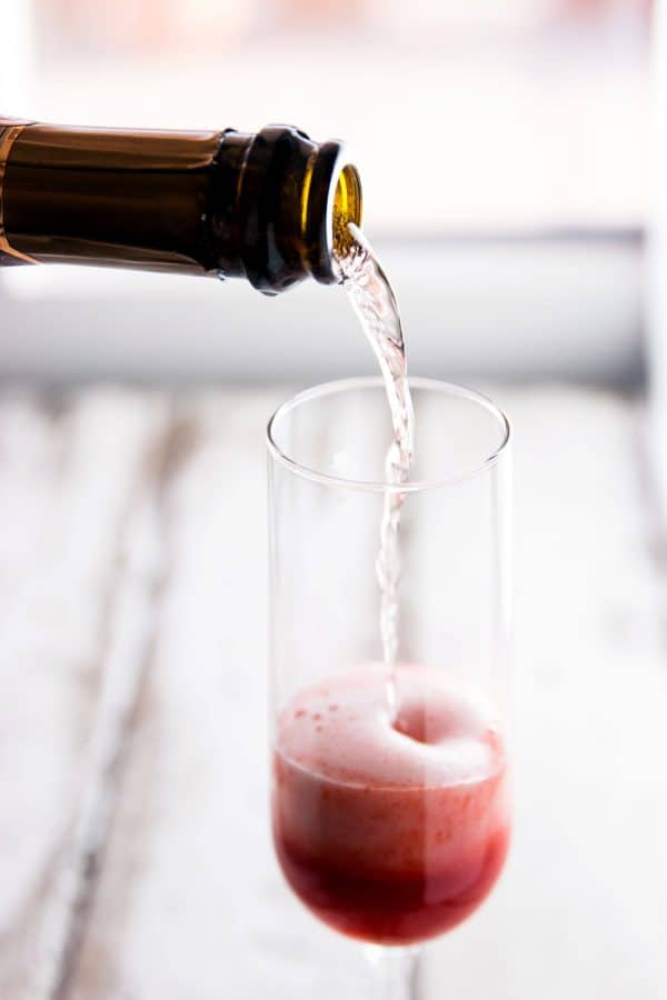 Three Ingredient Strawberry Lime Champagne Cocktail - Savory Nothings