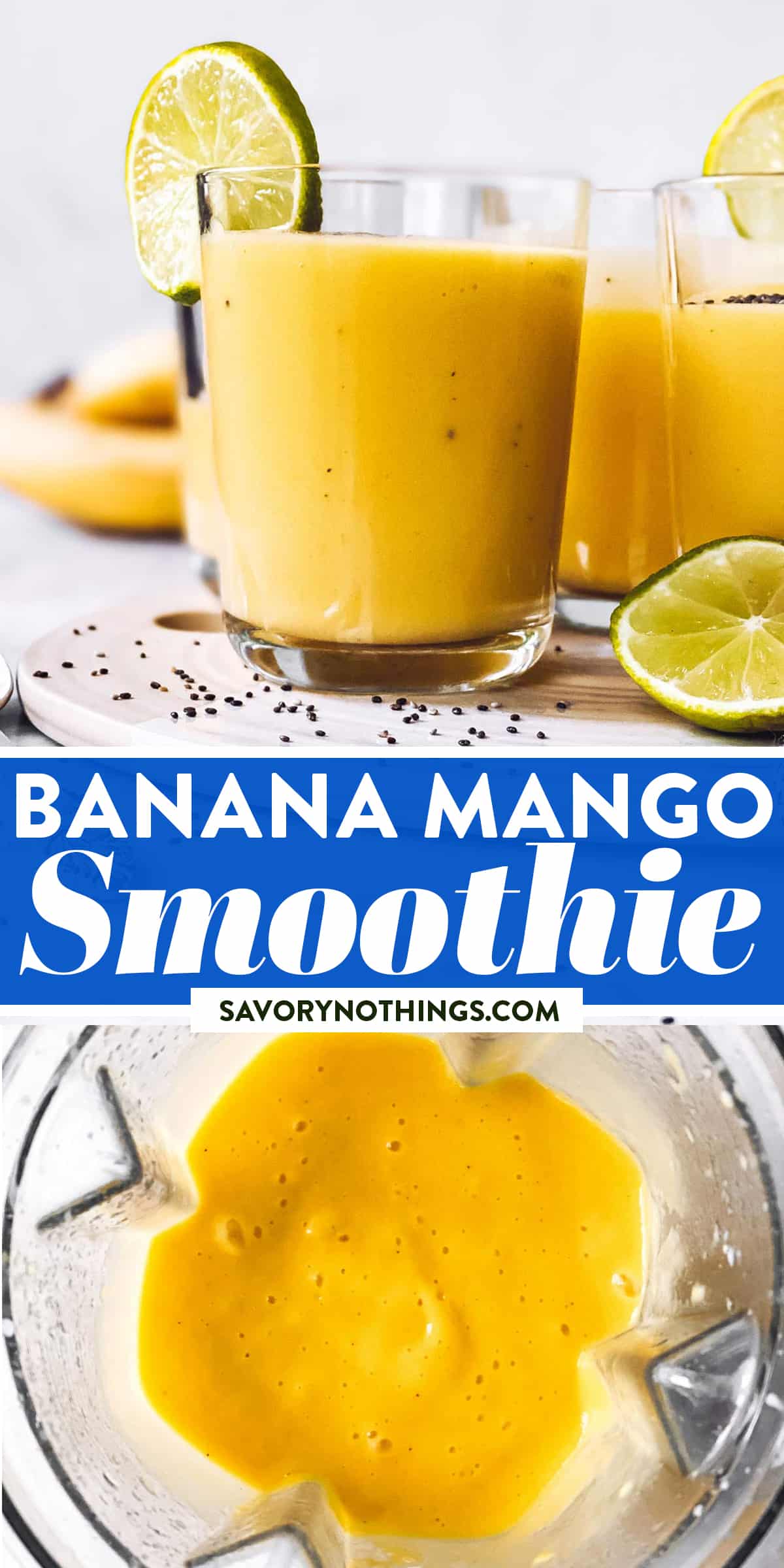 Banana Mango Smoothie (Dairy Free & Vegan) | Savory Nothings