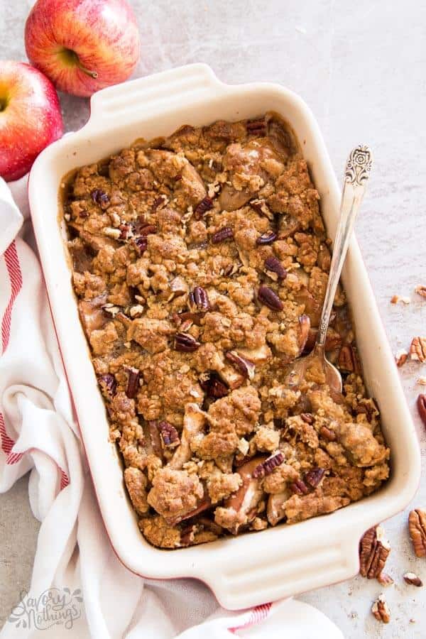 Quick Apple Crisp {made From Scratch With Oatmeal Topping}