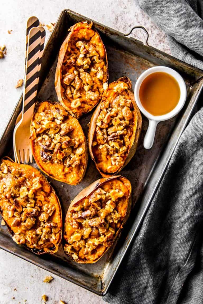 Twice Baked Sweet Potatoes With Maple And Walnuts Savory Nothings 4422