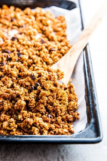 Peanut Butter Granola with Chocolate Chips Recipe | Savory Nothings