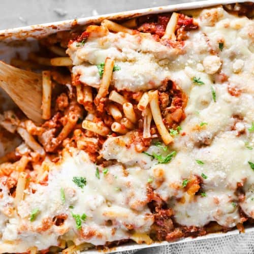 Baked Ziti with Italian Turkey Sausage - The Recipe Rebel