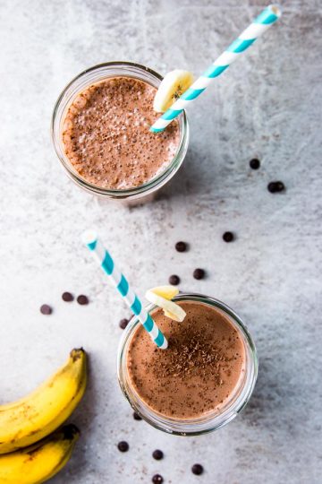 Chocolate Peanut Butter Banana Smoothie - Savory Nothings