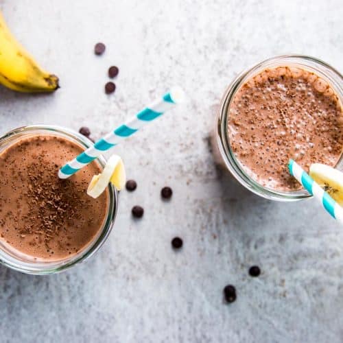 Chocolate Peanut Butter Banana Smoothie - Savory Nothings