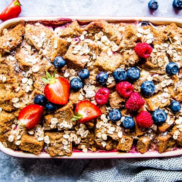 Berry French Toast Bake with Creamy Filling | Savory Nothings