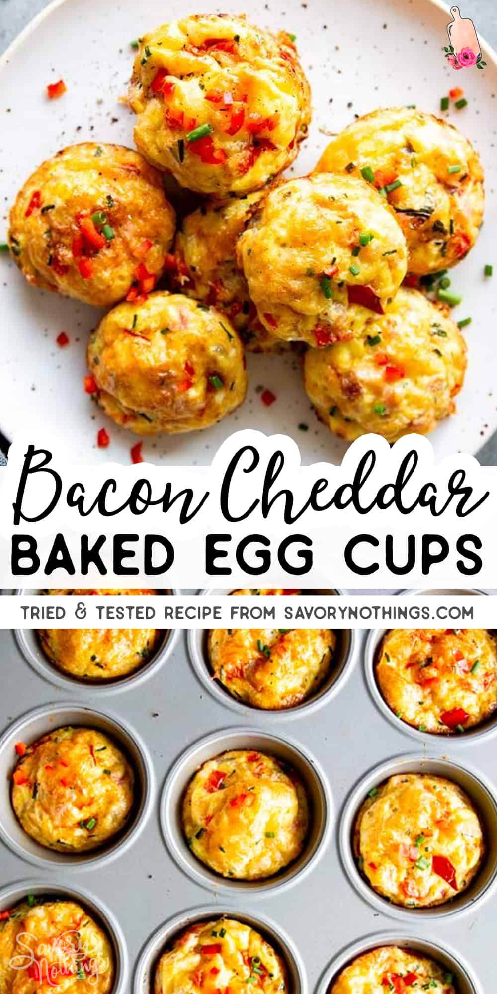 Cheddar Bacon Baked Egg Cups {meal prep & freezer friendly} + VIDEO