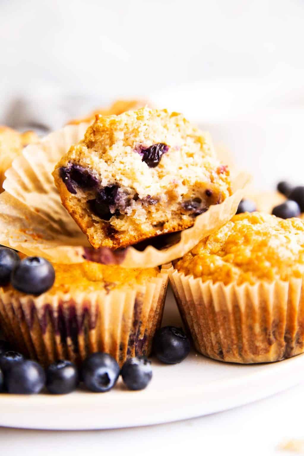 Healthy Blueberry Oatmeal Muffins