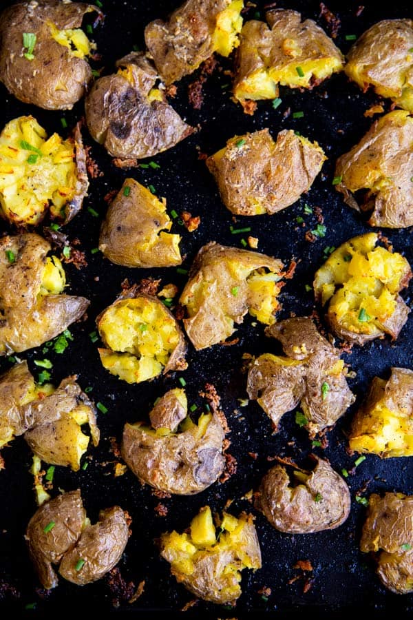 Crispy Garlic Smashed Potatoes