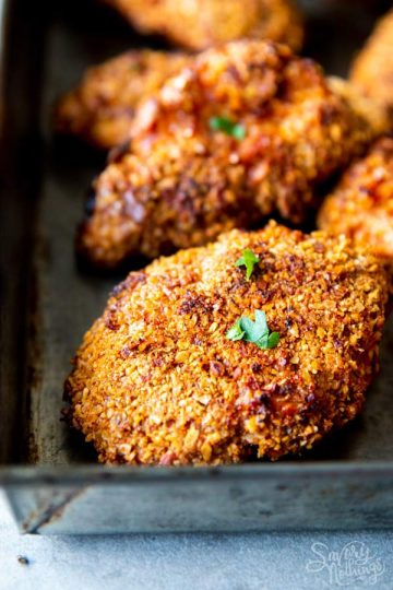 Ultra Crispy Cornmeal Oven Fried Chicken Recipe