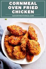 Ultra Crispy Cornmeal Oven Fried Chicken Recipe