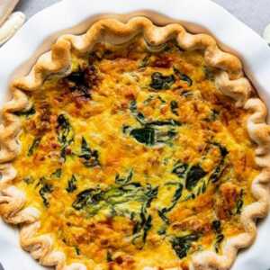 Spinach Bacon Quiche Recipe [with Video] - Savory Nothings