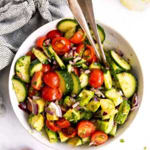 Simple Tomato Cucumber Salad - Savory Nothings