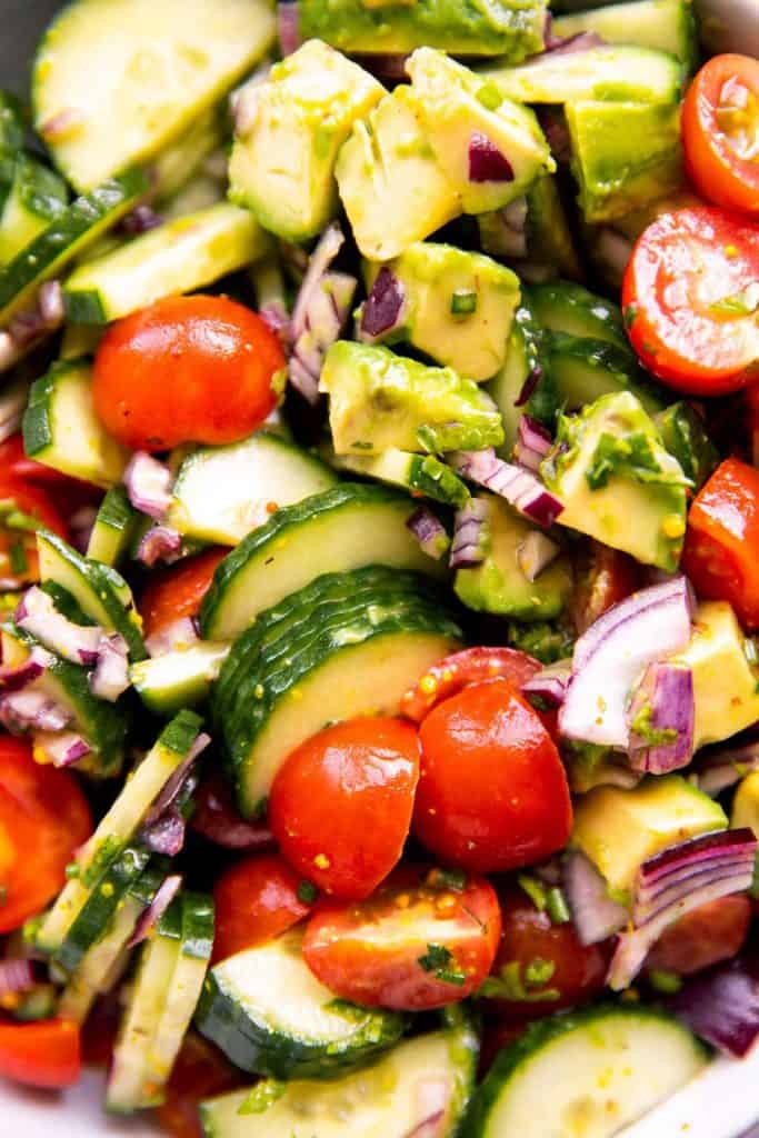 The Best Cucumber Tomato Avocado Salad Recipe - Savory Nothings