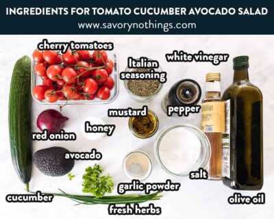 The Best Cucumber Tomato Avocado Salad Recipe - Savory Nothings