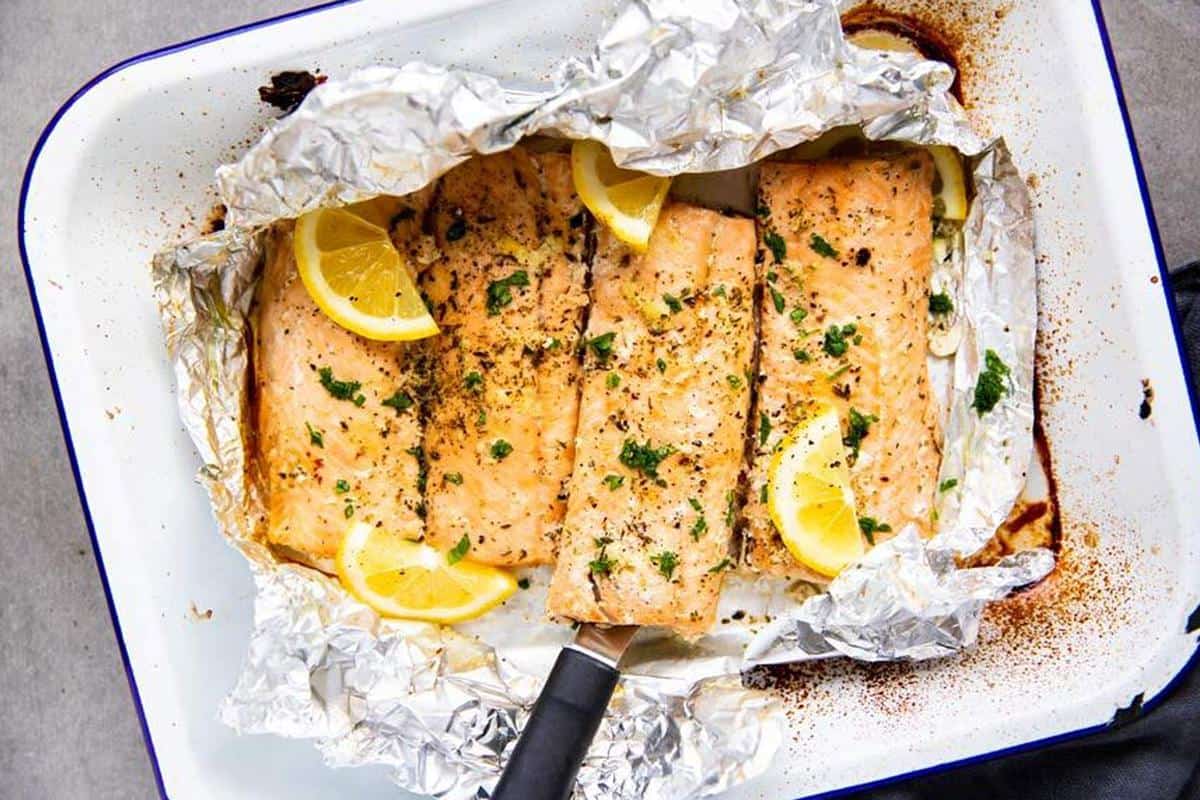 Baked Lemon Garlic Butter Salmon Savory Nothings