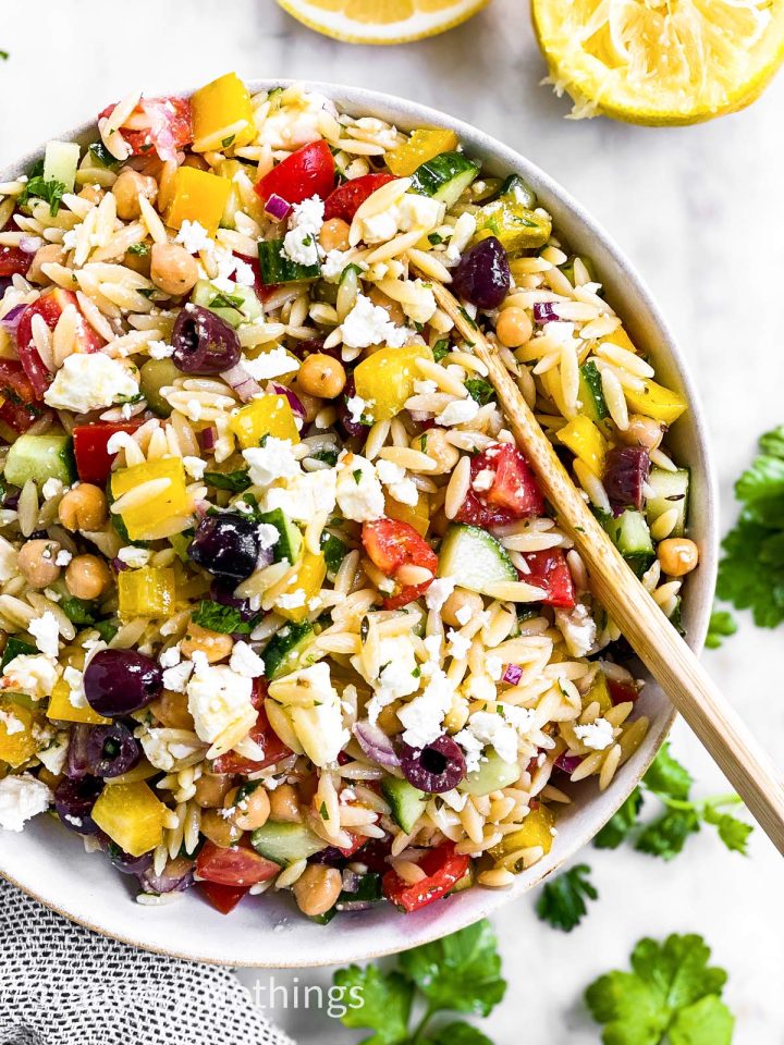 Greek Orzo Salad Recipe - Savory Nothings