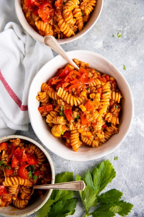 One Pot Cheesy Taco Pasta Quick Easy Kid Friendly