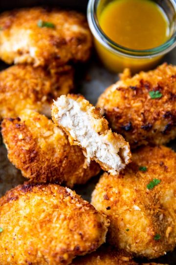 Oven Fried Coconut Chicken - Savory Nothings