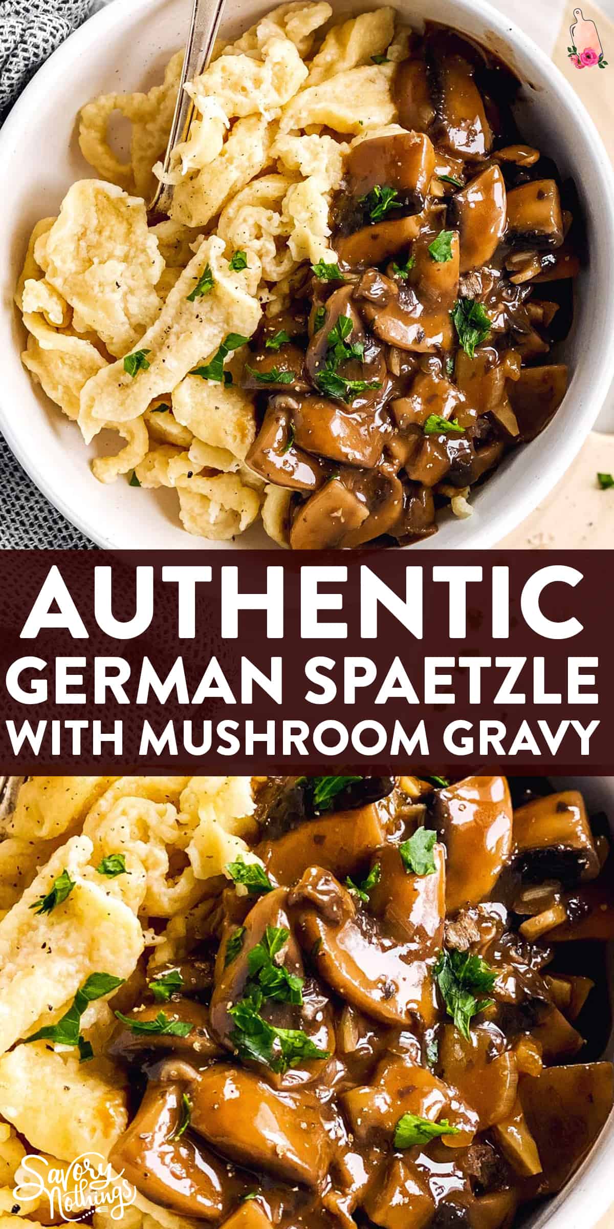 German Spaetzle With Mushroom Sauce Jägerspätzle