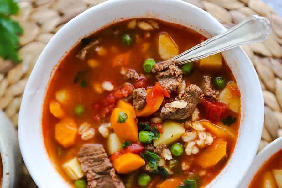 Instant Pot Beef and Barley Soup (Pressure Cooker) - DadCooksDinner