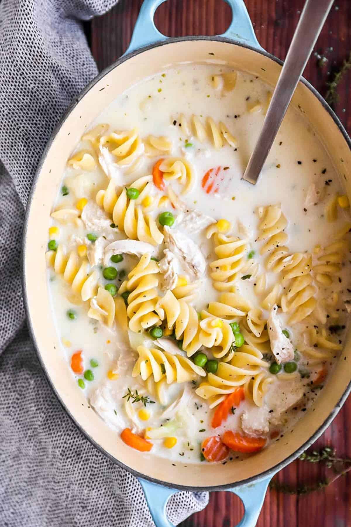 Easy Creamy Chicken Noodle Soup Recipe Savory N photo