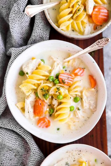 Easy Creamy Chicken Noodle Soup Recipe - Savory Nothings