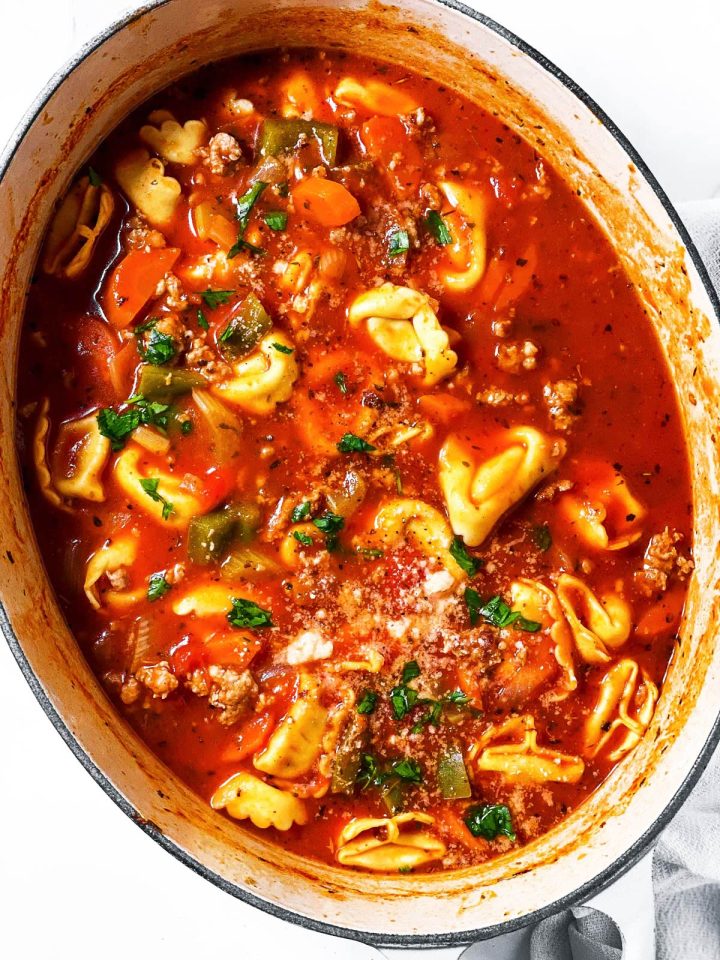 Sausage Tortellini Soup Recipe - Savory Nothings