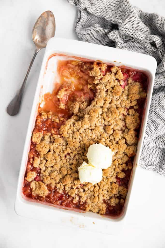 Easy Rhubarb Crisp Recipe [+ Video] - Savory Nothings