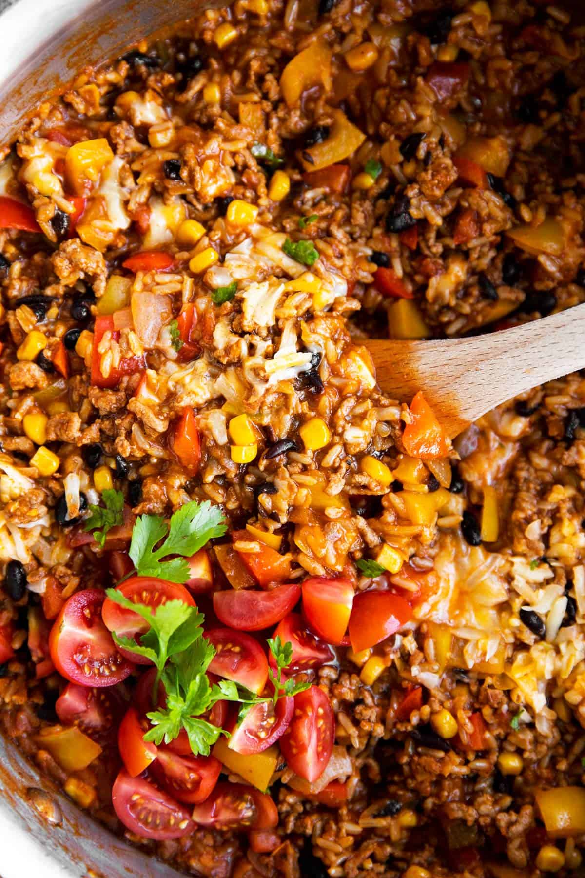 One Pot Mexican Beef and Rice Skillet