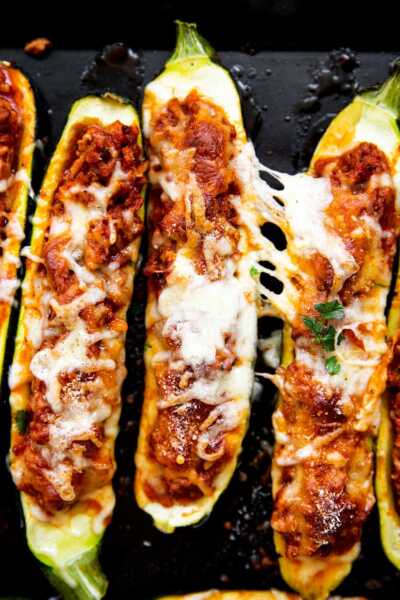 Easy Ground Beef Zucchini Boats