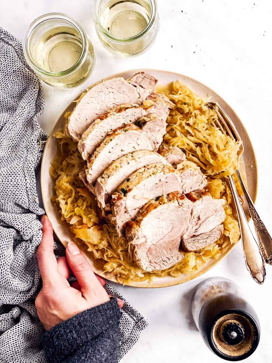 Pork Roast and Sauerkraut Recipe | Savory Nothings