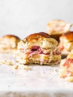 Garlic Herb Hot Ham Sliders Recipe - Savory Nothings