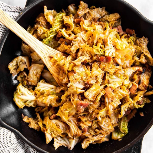 Bacon Braised Cabbage Recipe - Savory Nothings