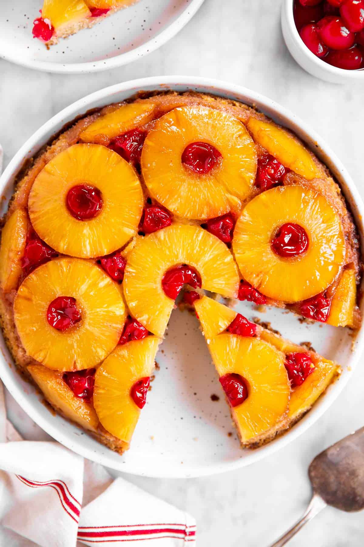 Pineapple Upside-Down Cake Recipe (With Maraschino Cherries)