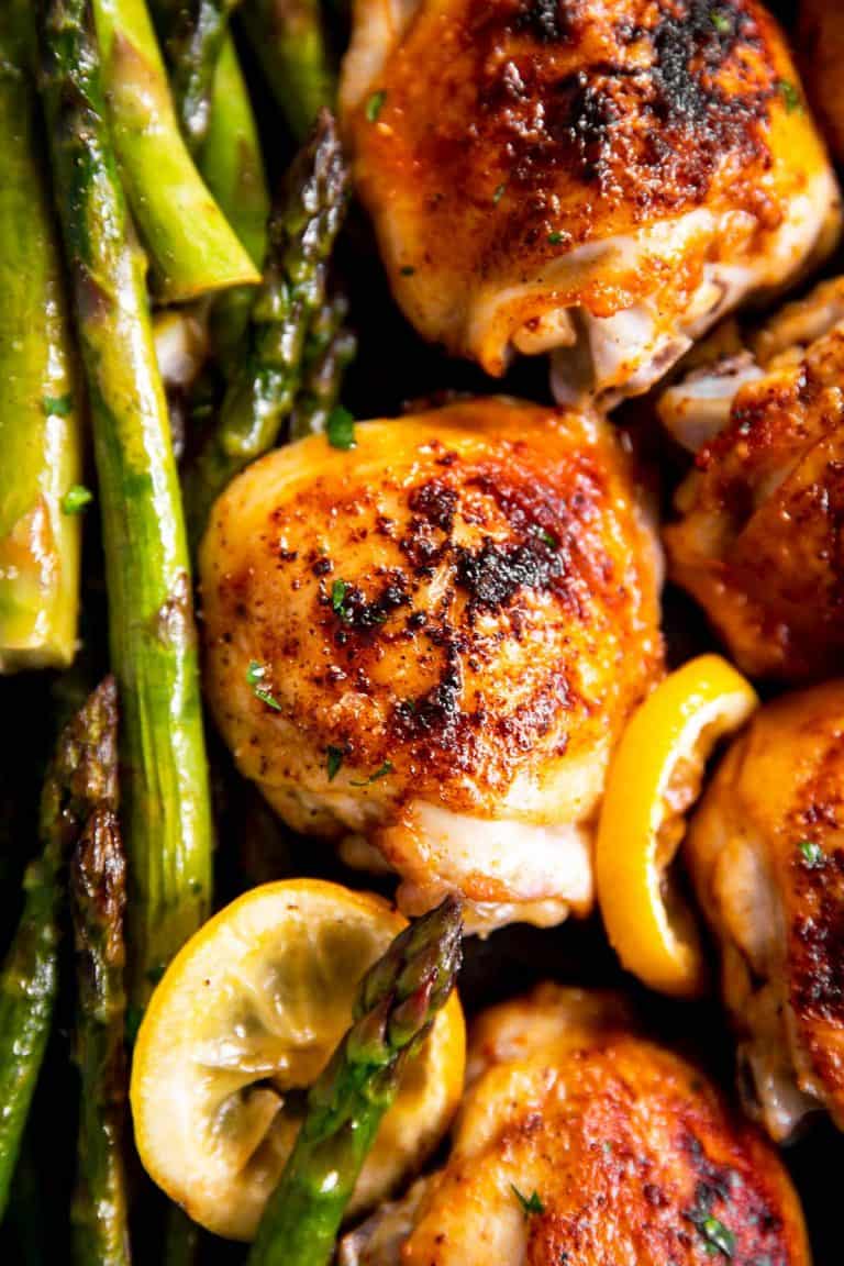 Chicken and Asparagus Sheet Pan Dinner Recipe - Savory Nothings