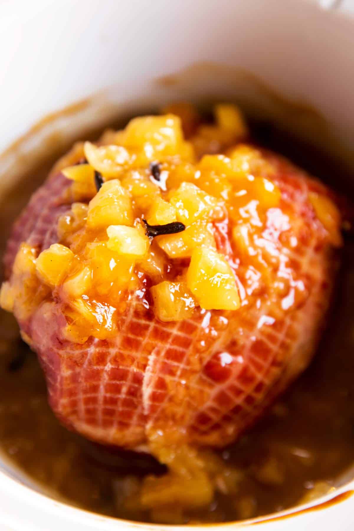 The BEST Crockpot Ham w/ Brown Sugar + Pineapple • FIVEheartHOME