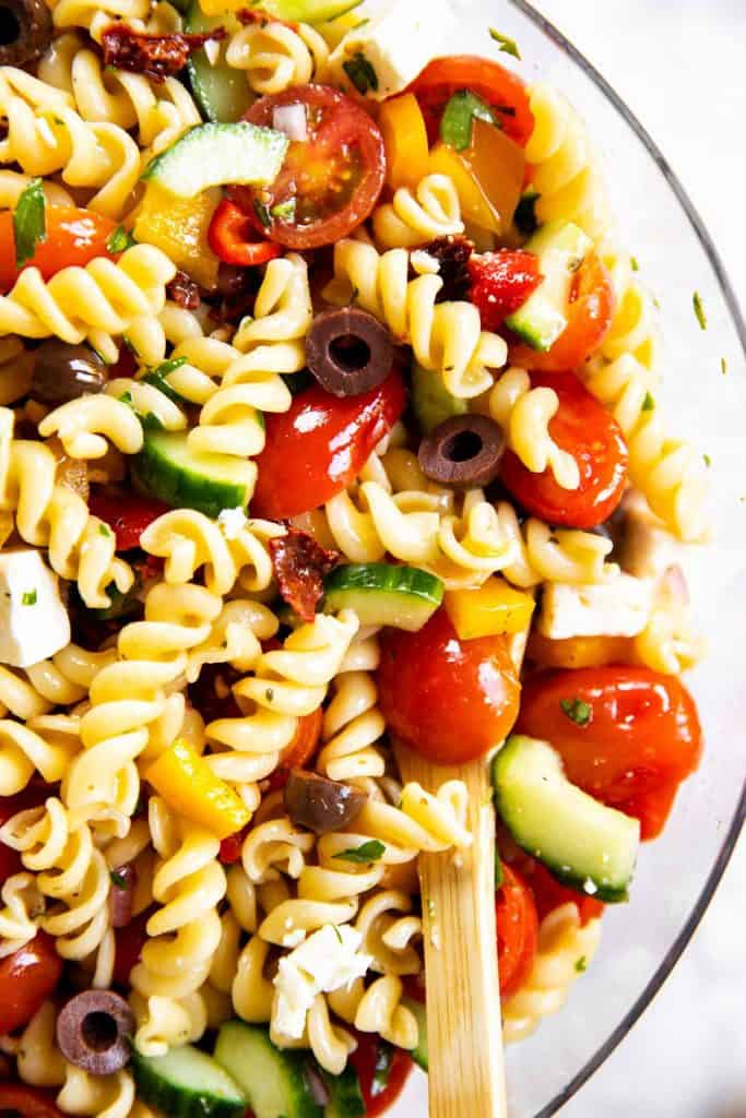 Greek Pasta Salad Recipe - Savory Nothings