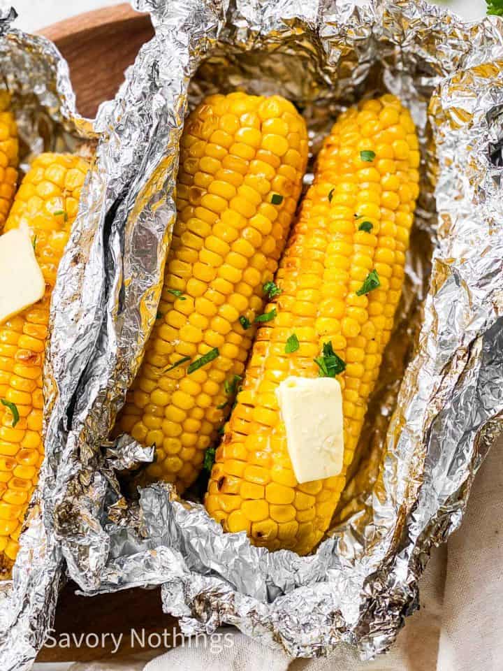 Grilled Corn on the Cob in Foil Recipe - Savory Nothings