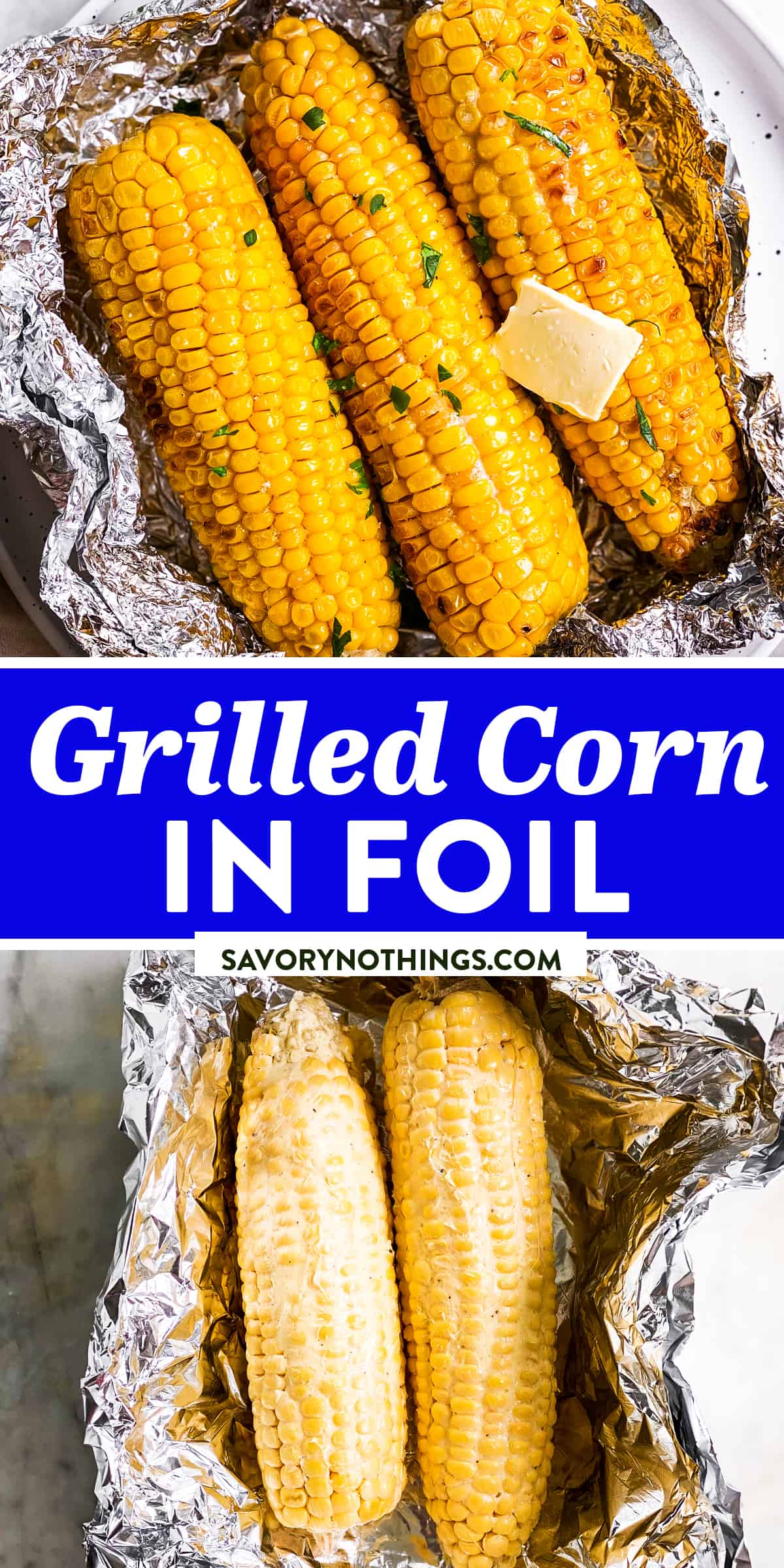 Grilled Corn on the Cob in Foil Recipe | Savory Nothings