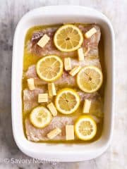 Garlic Butter Lemon Baked Cod Recipe - Savory Nothings