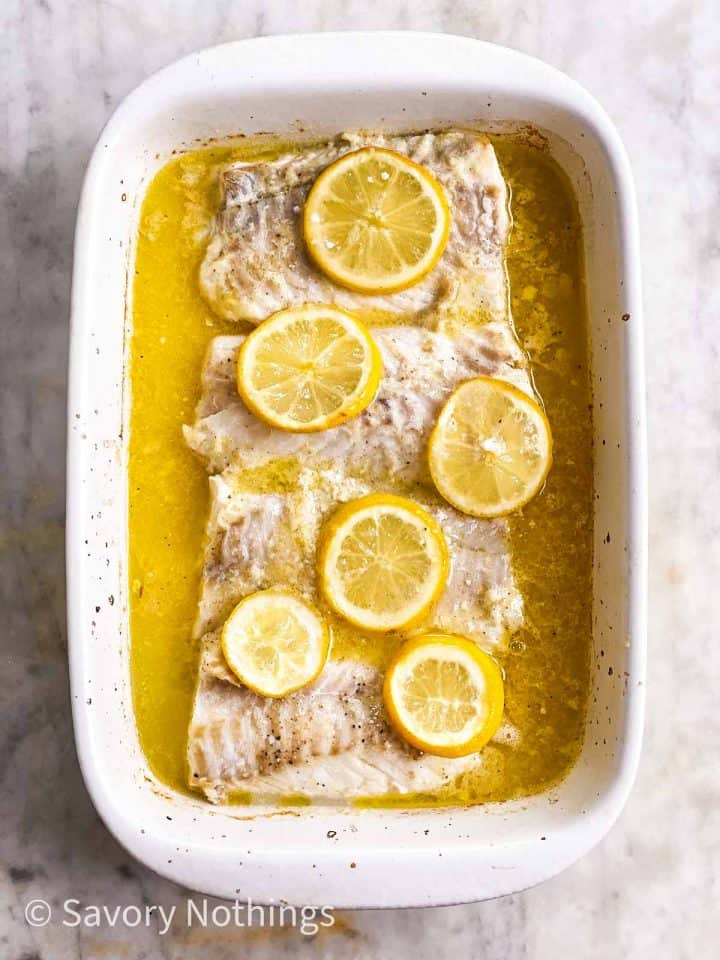 Garlic Butter Lemon Baked Cod Recipe - Savory Nothings