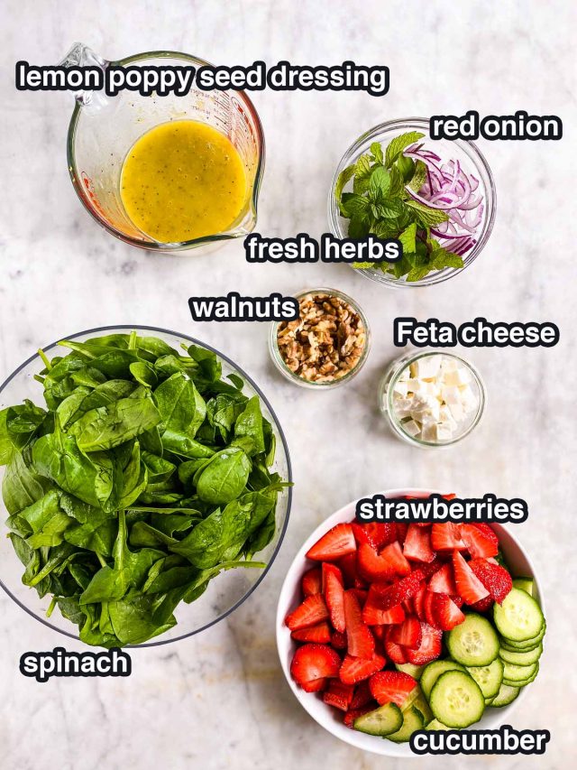 Strawberry Spinach Salad with Poppy Seed Dressing Recipe - Savory Nothings