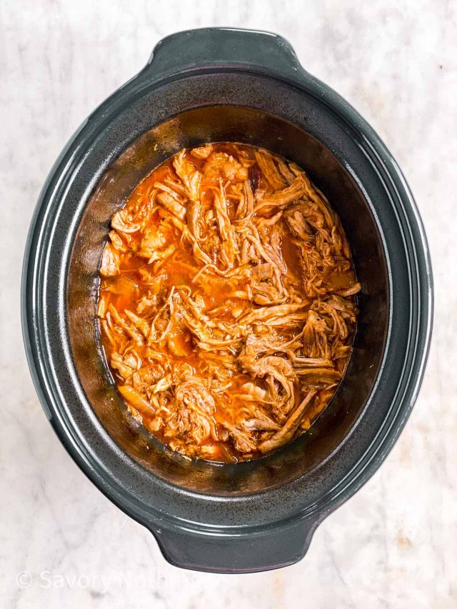 Slow Cooker Pineapple BBQ Pulled Pork Recipe - Savory Nothings