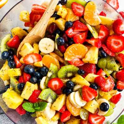 Greek Yogurt Berry Fruit Salad - Savory Nothings