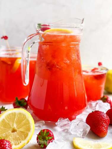 Homemade Strawberry Lemonade Recipe - Savory Nothings