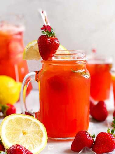 Homemade Strawberry Lemonade Recipe - Savory Nothings